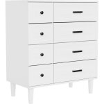 Homavo - commode 8 tiroirs 75x40x87 cm blanc design dg3