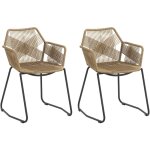 Homcom - lot de 2 chaises salle  manger design pitement acier noir rsine filaire aspect rotin