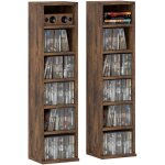 Homcom - lot de 2 étagères colonnes rangement max. 204 cd brun rustique Homcom - lot de 2 étagères colonnes rangement max. 204 cd brun rustique