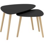 Homcom - lot de 2 tables basses gigognes design scandinave forme triangle de reuleaux bois mdf noir Homcom - lot de 2 tables basses gigognes design scandinave forme triangle de reuleaux bois mdf noir
