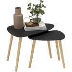 Homcom - lot de 2 tables basses gigognes design scandinave forme triangle de reuleaux bois mdf noir Homcom - lot de 2 tables basses gigognes design scandinave forme triangle de reuleaux bois mdf noir
