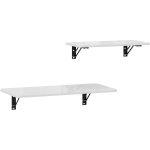 Homcom - lot de 2 tablettes rabattables - �tag�res murales pliables - m�tal noir blanc laqu�