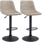 Homcom - lot de 2 tabourets de bar vintage hauteur rglable pivotant avec repose - pied pu avec surpiqres ...