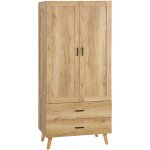 Homcom - armoire de rangement design scandinave - armoire de chambre - placard 2 portes avec penderie ...