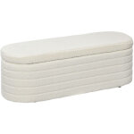Homcom - banquette coffre de rangement 2 en 1 - bout de lit - effet laine boucl crme