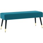 Homcom - banquette style art dco pitement inclin effil mtal noir dor velours bleu canard