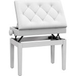 Homcom - banquette tabouret sige pour piano hauteur rglable 55l x 33l x 48 - 58h cm coffre de rangement ...