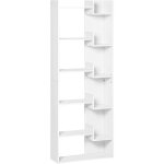 Homcom - biblioth�que �tag�re 6 niveaux design zig zag dim. 60 x 21 x 162, 5 cm effet bois blanc