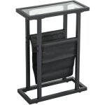 Homcom - bout de canapé table basse d'appoint porte - revues intégré acier noir plateau verre trempé ... Homcom - bout de canapé table basse d'appoint porte - revues intégré acier noir plateau verre trempé ...