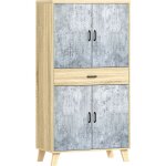 Homcom - buffet haut vaisselier - 4 portes 2 tagres tiroir - dim. 80l x 40l x 152h cm - effet bois ...