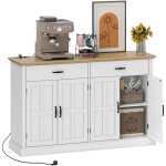 Homcom - buffet style rural chic - 4 portes 2 �tag�res 2 tiroirs - ports usb et multiprise int�gr�s - ...