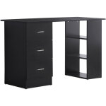 Homcom - bureau informatique meuble de bureau 3 tiroirs coulissants + 3 étagères grand plateau 120l x ... Homcom - bureau informatique meuble de bureau 3 tiroirs coulissants + 3 étagères grand plateau 120l x ...