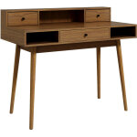 Bureau ordinateur table informatique design vintage avec rangements 3 tiroirs 3 niches pieds en bois ... Bureau ordinateur table informatique design vintage avec rangements 3 tiroirs 3 niches pieds en bois ...