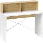Homcom - bureau secrétaire style cosy - 2 niches, étagère - effet bois blanc et clair Homcom - bureau secrétaire style cosy - 2 niches, étagère - effet bois blanc et clair