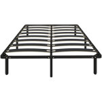 Cadre de lit - homcom - 160 x 200 cm - avec sommier � lattes en bois massif et pied - 26 cm de hauteur ...