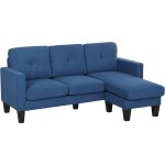 Homcom - canapé d'angle 3 places méridienne réversible garnissage mousse haute densité tissu aspect lin ... Homcom - canapé d'angle 3 places méridienne réversible garnissage mousse haute densité tissu aspect lin ...