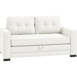 Homcom - canap convertible 2 places design contemporain assise dossier capitonns polyester aspect lin ...