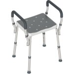Chaise de douche tabouret de douche antidrapant - hauteur rglable, accoudoirs - alu hdpe gris