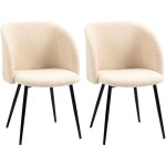 Homcom - chaises de visiteur design - lot de 2 chaises - pitement inclin effil acier noir - revtement ...