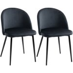 Homcom - lot de 2 chaises de visiteur design scandinave velours