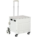 Homcom - chariot de courses pliable monte escalier 8 roues 51l max. 80 kg poigne tlescopique alu pp ...