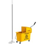 Homcom - chariot de mnage chariot de lavage nettoyage professionnel essoreuse latrale seau 20l poigne ...
