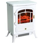 Cheminée électrique poêle style rétro thermostat 950 - 1850 w blanc Cheminée électrique poêle style rétro thermostat 950 - 1850 w blanc