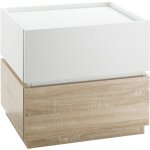 Homcom - chevet table de nuit modulable empilable - 2 tiroirs - dim. 50l x 40l x 47, 5h cm - blanc aspect ...