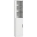 Homcom - colonne salle de bain h180 cm - 2 portes, 4 �tag�res r�glables - effet bois blanc