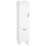 Homcom - colonne salle de bain - porte, 2 tagres, panier  linge - dim. 35 x 31, 5 x 144 cm - blanc ...