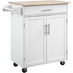 Desserte de cuisine - 2 portes, tagre, tiroir, porte - torchons - bois hva pin blanc
