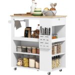 Desserte de cuisine style cosy chic multi - rangement blanc bois hva
