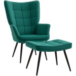 Homcom - fauteuil design no - rtro haut dossier effet capitonn  oreilles - repose - pied inclus - ...