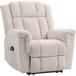 Homcom - fauteuil massant chauffant inclinable repose - pieds int�gr� poche rangement tissu velours chenille ...