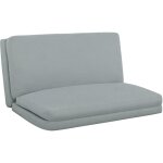 Fauteuil paresseux chauffeuse 4 parties dim. 137, 5 x 85, 5 x 74 cm tissu toucher lin gris clair