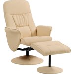 Homcom - fauteuil relax inclinable pivotant style contemporain avec repose - pied revtement synthtique ...