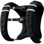 Homcom - gilet lest� 8 kg - veste lest�e de sport fitness - poche de rangement int�gr�e - oxford noir ...