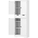 Homcom - meuble haut salle de bain 4 portes 3 �tag�res tiroir dim. 60 x 30 x 160 cm blanc