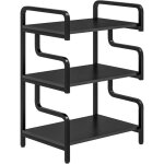 Homcom - meuble imprimante design - support imprimante 3 tagres - acier panneaux noir