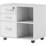 Homcom - meuble imprimante mobile - caisson de bureau - tiroir verrouillable + 2 tiroirs, 2 niches - ...