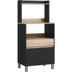 Meuble de rangement desserte de cuisine pour micro - ondes avec placard tiroir tagre suprieur 60 x ...