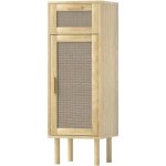 Homcom - meuble salle de bain style bohme - tiroir, placard, tagres - effet rotin bois