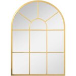 Homcom - miroir mural style art dco forme vote dim. 50l x 70h cm mtal dor verre