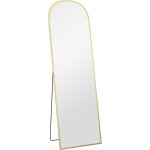 Miroir sur pied - miroir mural rectangulaire arrondi - dim. 50l x 161, 5h cm - alu. dor�