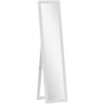 Homcom - miroir sur pied et mural rectangulaire dim. 37l x 40l x 157h cm aspect bois blanc