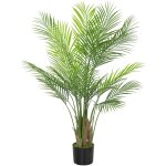Palmier artificiel - plante artificielle h. 120cm - 4 pieds 22 feuilles grand r�alisme - pot inclus