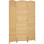 Homcom - paravent intérieur 3 panneaux pliables en bois séparateur de pièce style bohème tissé naturel ... Homcom - paravent intérieur 3 panneaux pliables en bois séparateur de pièce style bohème tissé naturel ...