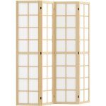 Homcom - paravent intrieur pliable 4 panneaux 160 x 170 cm sparateur de pice bois pin non tiss blanc ...
