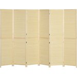 Paravent séparateur de pièce 6 panneaux pliables dim. 270l x 180h cm bois de bambou Paravent séparateur de pièce 6 panneaux pliables dim. 270l x 180h cm bois de bambou