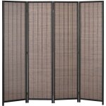 Homcom - paravent intérieur séparateur de pièce pliable 4 panneaux dim. 180l x 180h cm bois pin bambou ... Homcom - paravent intérieur séparateur de pièce pliable 4 panneaux dim. 180l x 180h cm bois pin bambou ...